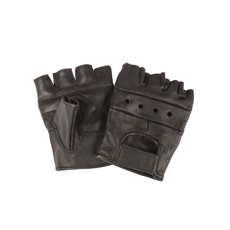 PrimeLeather Quality Real Leather Soft Fingerless Gloves For Weight Training