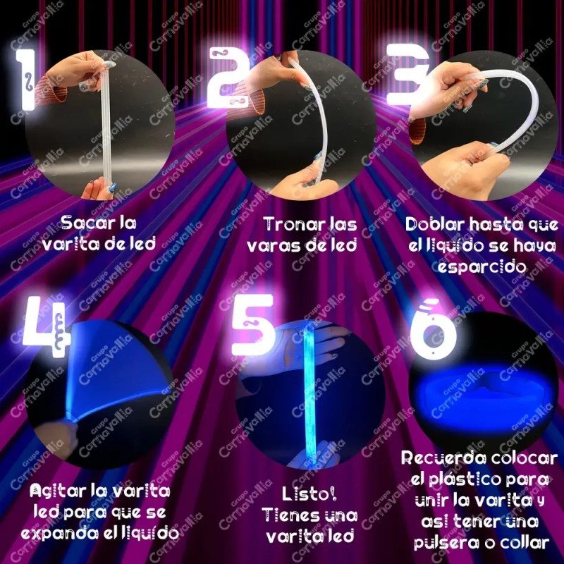 30 Pulseras Neon Gruesa Cyalume Luz Fosforescente Glow Stick