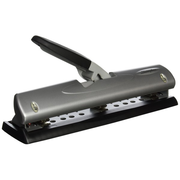 Swingline EasyView LightTouch Desktop Punch, 12 Sheet Capacity, Black and