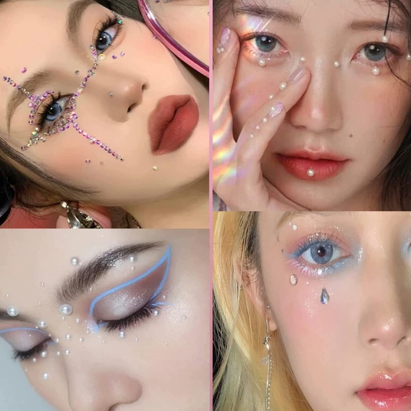 Doyime Rhinestone 3D Shimmering [Set of 3] Crystal Glitter Face