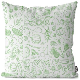 VOID Fruits and Vegetables Cushion Cover Sofa Cushion Decorative Outdoor Cushion Decorative Cushion Size: 80 x 80 cm