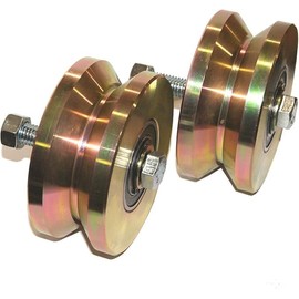 4 Pack-4" V Groove Wheel Double Bearing Sliding Gate 3000 Lbs Roller Slide+Screw