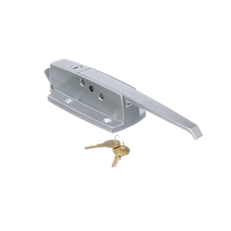 Satin Chrome Walk-in Cooler Door Safety Latch Body with Cylinder
