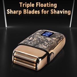 Ufree Close Shave Electric Foil Shavers for Men, 3-Speed Electric Razor, Bald Head Shavers, Face Shaving Beard Trimmer with LCD Display, Gifts for Men