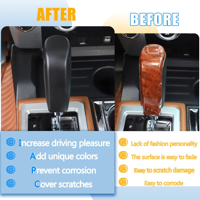 LLKUANG Center Console Gear Shift Head Cover Trim FIt for