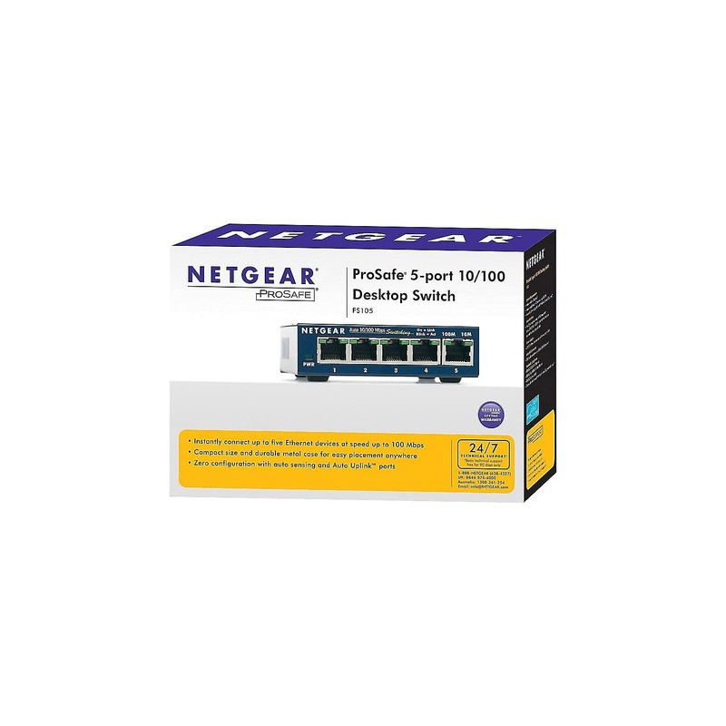 NETGEAR ProSAFE FS105NA 5-Port Fast Ethernet Switch (FS105NA)