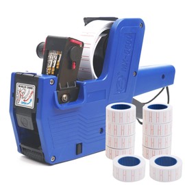 RAIDE Hand Labeler, Commercial Use, Labels, 10 Rolls, Price Tag, Lightweight Type, Instruction Manual Included, Price Tag, Shelf Life, (Blue)