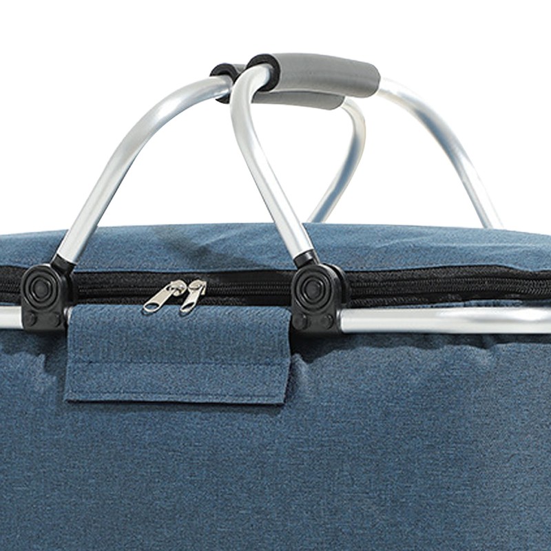 Picnic Bag Foldable Picnic Basket Insulated Comfortable Handle Ice Pockets