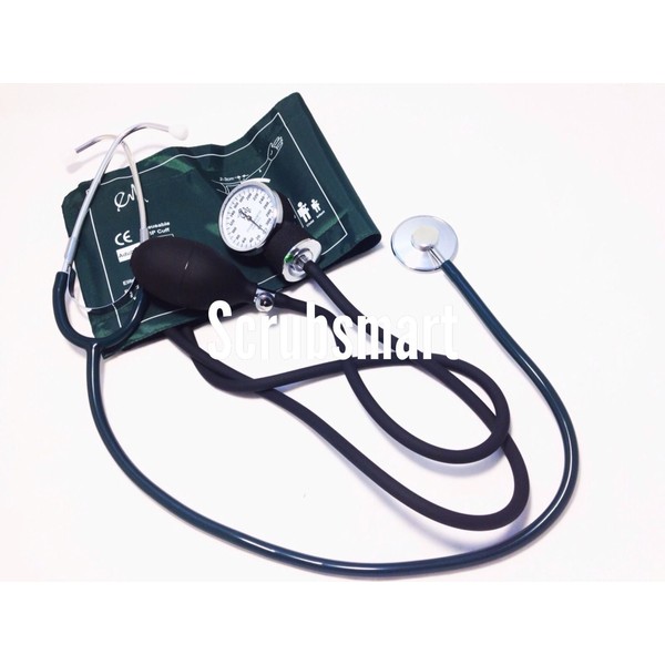 EMI Blood Pressure and Basic Single Head Stethoscope Kit - Hunter Green