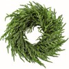 Edeesky Large Solid Green Door Wreath 25''All Weather Artificial Wreath
