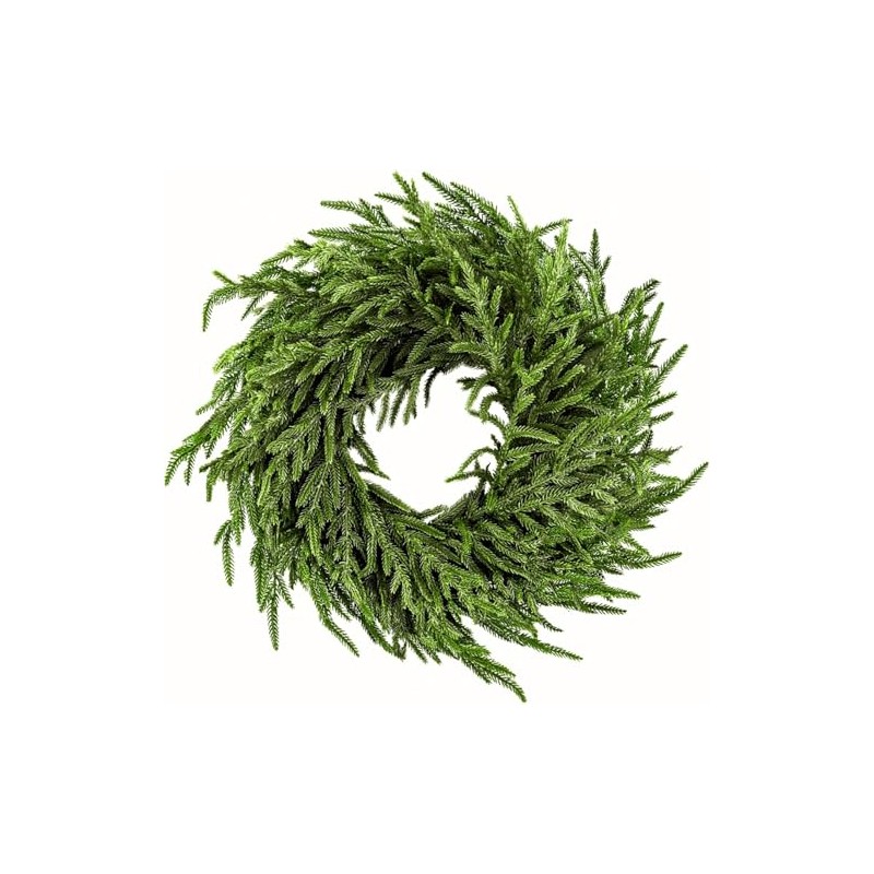 Edeesky Large Solid Green Door Wreath 25''All Weather Artificial Wreath