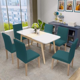 MAXIJIN Super Stretch Dining Room Chair Cover Jacquard Spandex Dining Parsons Chair Slipcover Removable Chair Protector Covers for Dining Room,Hotel,Kitchen,Ceremony (Blackish Green, 4)