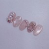 Rosé Holiday Handmade Nail Tips Pink Tree Nails - Coffin