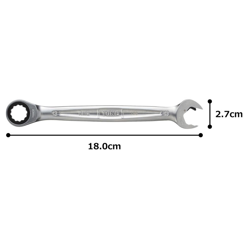 トネ(TONE) Quick Ratchet Box Wrench HPRMQ-13 Double-sided width 13mm (0.51