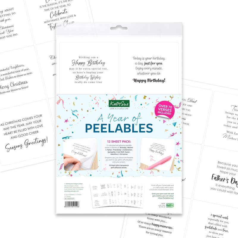 Katy Sue A Year of Peelables Stickers for Card Making.