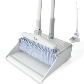 Besen- und Kehrschaufel-Set für Zuhause, mit langem Griff, 104 cm/127 cm, Kehrschaufel, Kombi-Set für Zuhause, Küche, Zimmer, Büro, Lobby, Boden, Innen- und Außenbereich, aufrechter Stehbesen mit