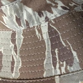 Desert Tiger Stripe Short Brim Boonie Hat, 2.5" Brim, Made in The USA, Desert Camo Boonie Cover-Jungle Hat (US, Alpha, Large, Desert Tiger Stripe)