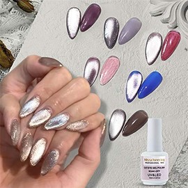 15ml Soak Off 9D Wide Cat eyes Magnetic Gel Polish Bright Silver UV Gel Nail Polish Enamel Lacquer Glitter Velvet Nail Art Varnish