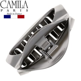 Camila Paris CP2909 French Hair Clip for Women for Thick Volume Hair, Large Silver, Hole, Girls Hair Claw Clips Jaw Fashion Durable and Styling Hair Accessories for Women, Made in France