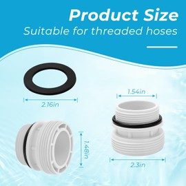 PalpitateC 4560 Pool Hose Conversion Kit Compatible with Intex Pool Filter Pump Hose Adapter fit for Intex Pool 40mm to 1 1/2 Inch Conversion Kit - White
