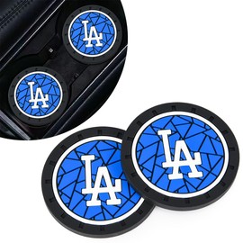 GL2UXYX 2 Pack Dodgers Car Cup Holder Coasters, Non-Slip Cup Holder Coaster for LD Baseball Fans,Decorative Car Cup Mat, Diameter 2.75 Inch