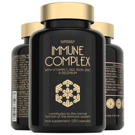 Immune System Booster - Immune Support & Recovery Supplement - Vitamin C, B12, Zinc, Iron, Selenium, Elderberry, Probiotics - Immune System Vitamins for Adults - 120 Capsules - Vegan Immunity Complex