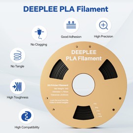 Deeplee DEEPLEE PLA 1.75mm 3D Printer Filament, Dimensional Accuracy +/- 0.02mm, Neatly Wound, No Clogging, Vacuum Package, Fits for Most FDM 3D Printers, Cardboard Spool 4kg Red