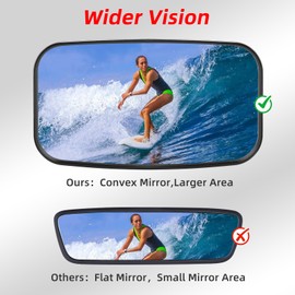 OFIG Boat Rear View Mirror, 8" W x 4" H Boat Mirrors, Marine Mirror for Ski Boats Pontoon Boat Water Skiing Sports Wakeboarding Surfing