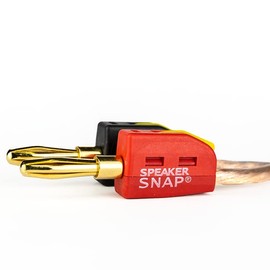 Speaker Snap Fast & Secure Banana Plugs - Gold Plated, 12-24 AWG, 2-100 Pieces for Home Theaters, Speaker Wire, Wall Plates and Receivers