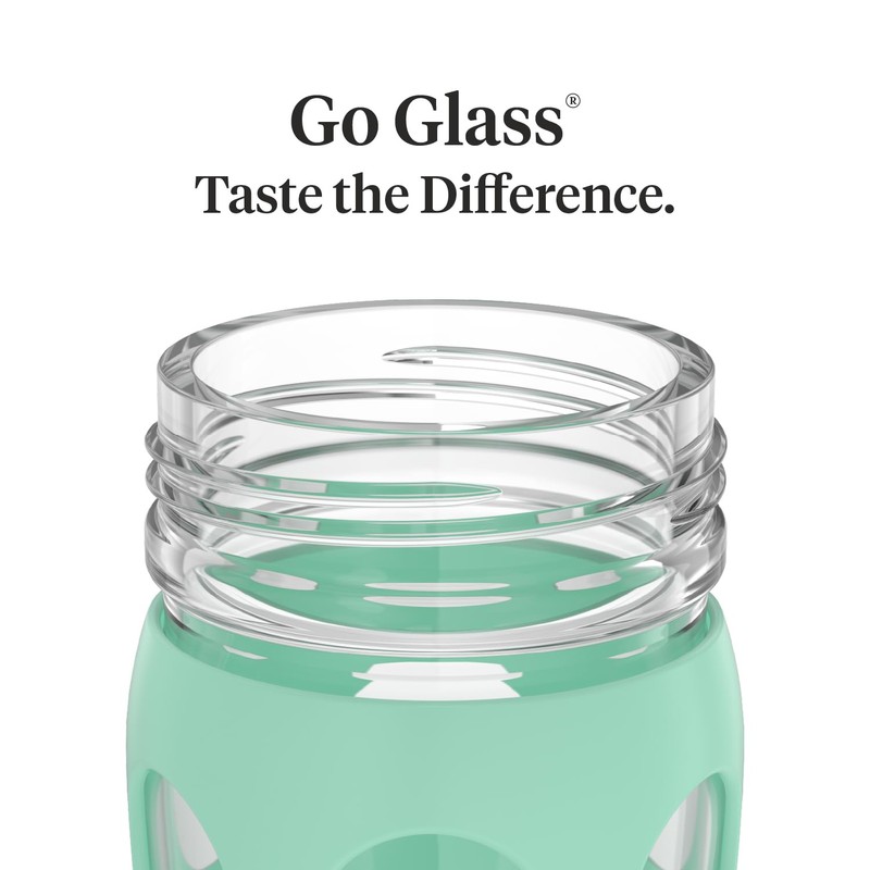 Lifefactory 22-Ounce Glass Water Bottle with Active Flip Cap and