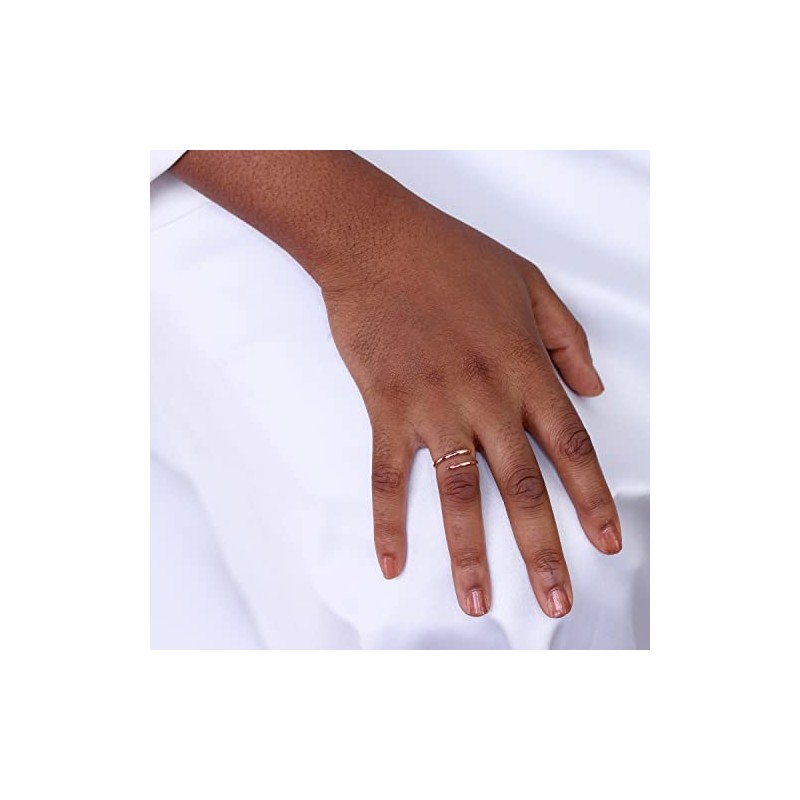 Rose Gold Dipped Sterling Silver Plain Adjustable 2mm Band Midi