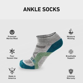 GRIP6 Everyday Merino Wool Socks - Lightweight Wool Hiking Socks - Warm Crew Socks for Men and Women - Cold Weather Gear - Medium (1 pack)