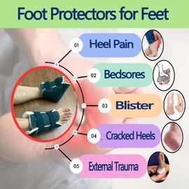 BIVIKEY Plush Heel Protectors for Pressure Sores Adjustable Easy Fixed | Prevention Pain Ulcer Promote Rehabilitation Unisex Dark Green 1 Pair