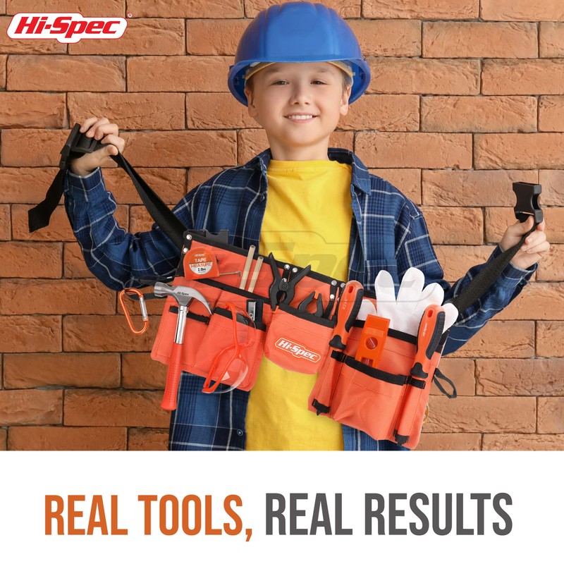 Hi-Spec 16pc Orange Kids Tool Kit Set & Child Size