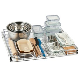 HOLDN’ STORAGE Pull Out Cabinet Organizer, Heavy Duty Caddy w/Lifetime Limited Warranty -22”W x 21”D - Requires At Least 23-1/4” Cabinet Opening, Steel Metal Cabinet Drawers Slide Out, Chrome