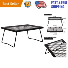Durable 17"x12.2" Folding Campfire Grill – Ideal for Outdoor Cooking Adventures