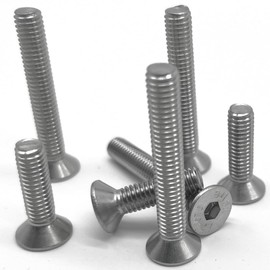Topnorm24 - Countersunk Screws M4 x 6 mm - Pack of 50 with Hexagon Socket Stainless Steel DIN 7991 V2A A2 VA Screws Metric Full Thread for Nuts and Washers (M4 x 6 (Pack of 50)