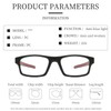 LJCZKA Blue Light Filter Glasses Rectangular Men Women Rectangular Glasses