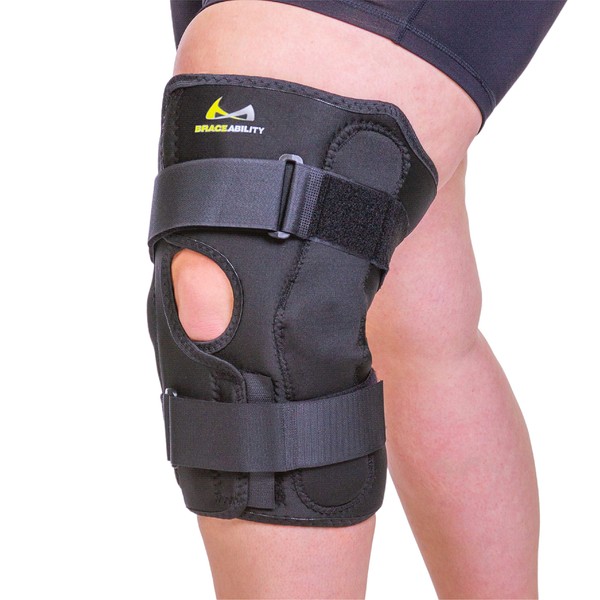 BraceAbility Obesity Hinged Knee Pain Brace - Overweight Men and