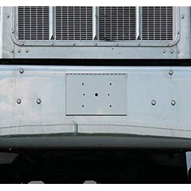 RoadWorks Stainless Steel Hinged Tow Pin Cover with Holes for License Plate for Peterbilt 379 | 30171