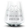 Mr. & Mrs. Panda Cocktail Glas Turteltauben Liebe - Geschenk,