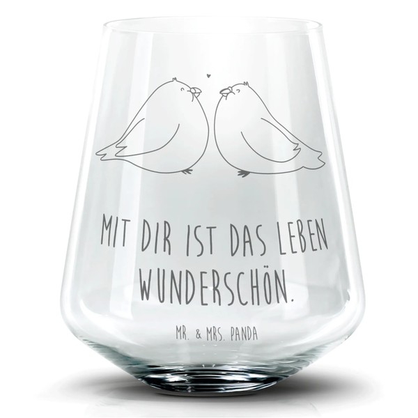 Mr. & Mrs. Panda Cocktail Glas Turteltauben Liebe - Geschenk,
