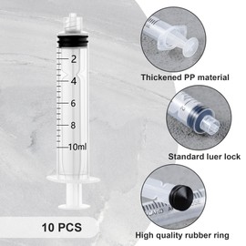 COTOM 10Pcs 10ml Glue Syringe Set with 10ml Syringes, 14g, 16g, 18g, 20g, 22g Blunt Needles, Syringe Caps and Plastic Tubes for Industrial Nursing, Liquid Measurement and Laboratory Use