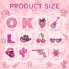FOGWOWO 72 Pcs Pink Western Cowgirl Patches Self Adhesive Letter