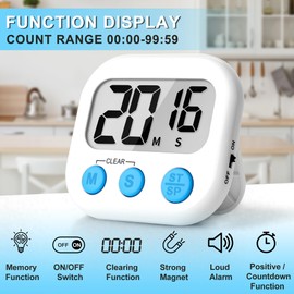 ZILLEEN Classroom Timer for Kids Teachers 2 Pack Digital Timers, White