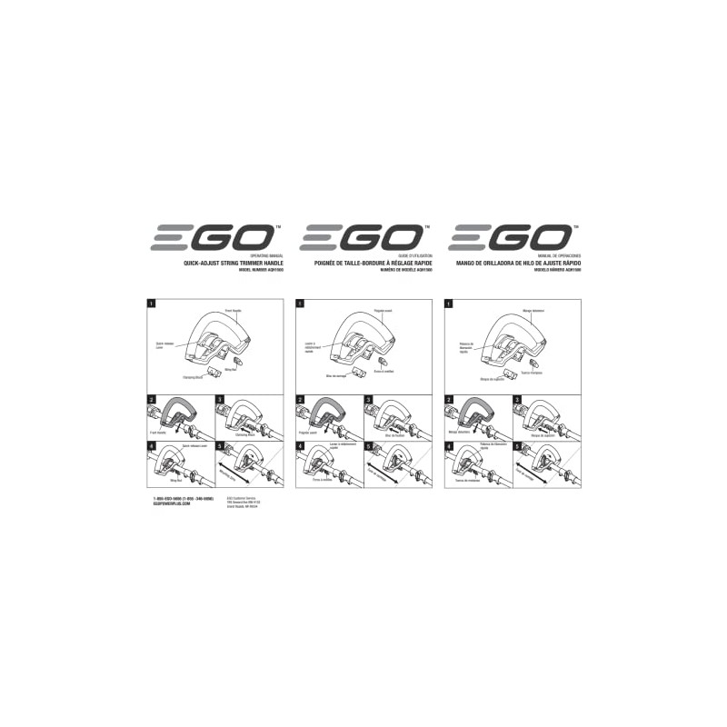 EGO Power+ AQH1500 Auxiliary, Quick-Adjust String Trimmer handle, Black