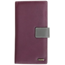Felda Womens Genuine Soft Leather Purse - RFID Protection and Credit Card Holder - Purple Multi