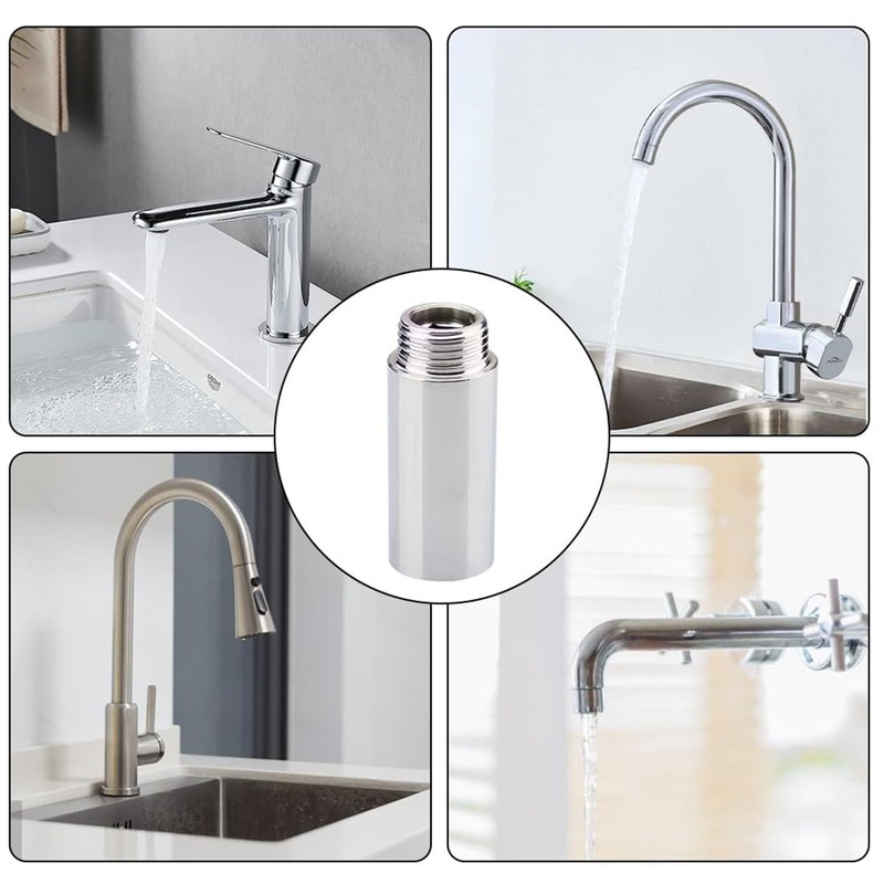 Laroal 2 Pcs Tap Extension 100mm G1/2 Inch Water Connection