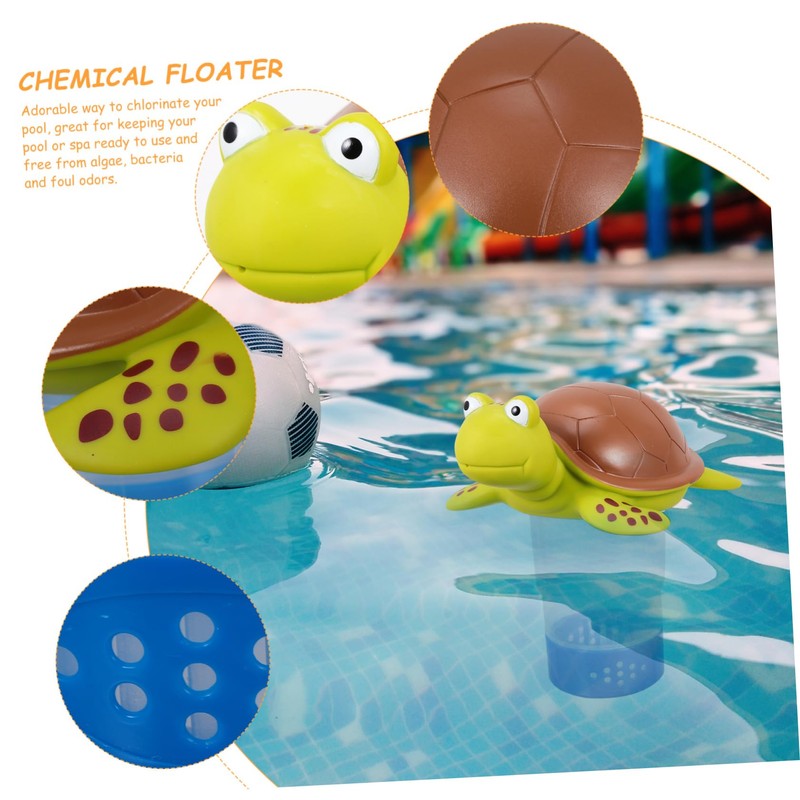 CAXUSD 1pc Cartoon Turtle Pool Dispenser Floater Accessory for Water