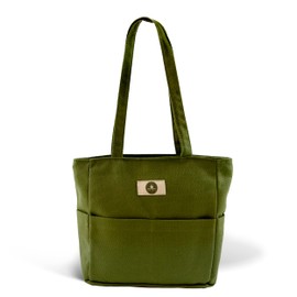 by ease Handbag - Stylish, Fashionable & Practical Bag for Everyday and Work - Lightweight, Spacious, Versatile - Tote Bag with Practical Outer Compartments, Green